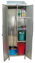 Putzschrank mit 2 Türen aus Edelstahl