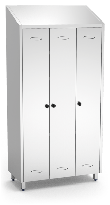 Schrank aus Edelstahl mit verstärkten Regalböden
