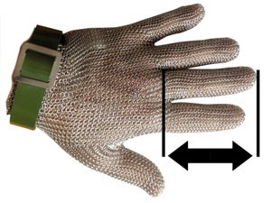 Stechschutzhandschuh, selbst-einstellbar, aus Edelstahl