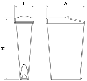 Hygiene-Abrallbehälter, fußbetrieben